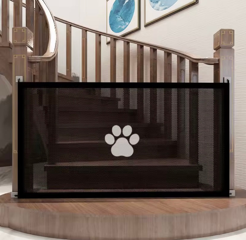 Barrière de sécurité rétractable pour chien et bébé