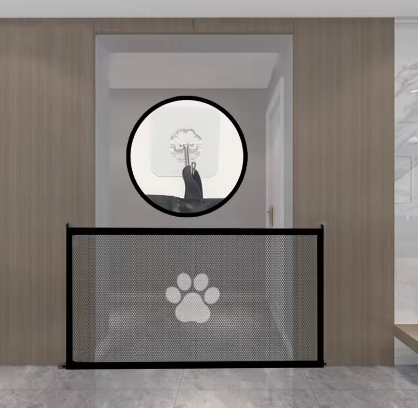 Barrière de sécurité rétractable pour chien et bébé