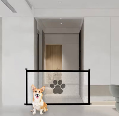 Barrière de sécurité rétractable pour chien et bébé