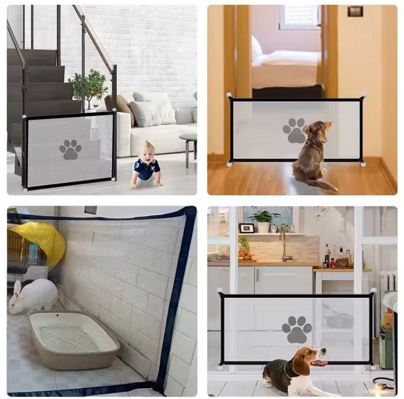 Barrière de sécurité rétractable pour chien et bébé
