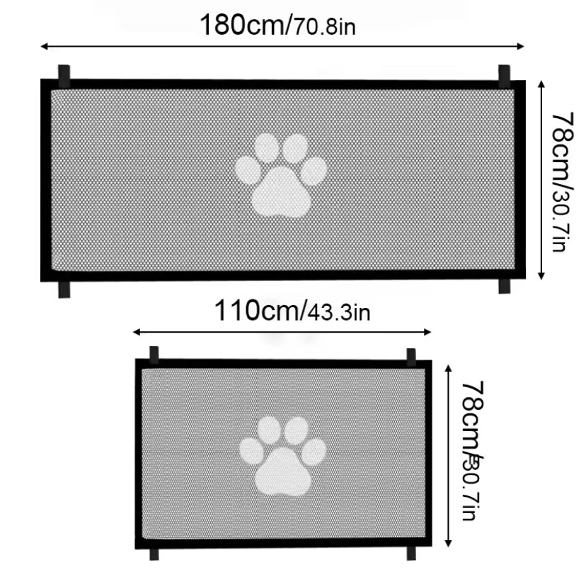 Barrière de sécurité rétractable pour chien et bébé