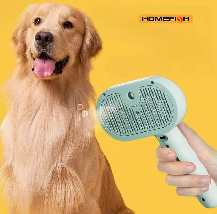 Brosse vapeur anti-poils pour chien et chat – Massage & nettoyage