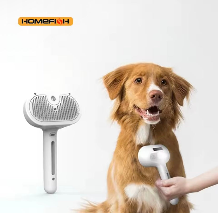 Brosse vapeur anti-poils pour chien et chat – Massage & nettoyage