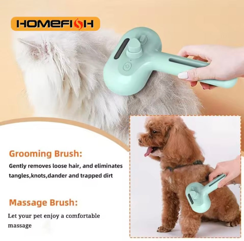 Brosse vapeur anti-poils pour chien et chat – Massage & nettoyage