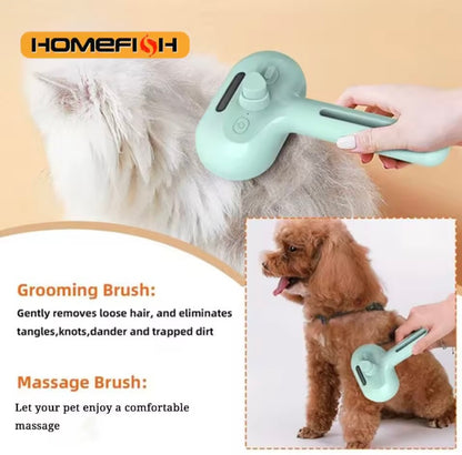 Brosse vapeur anti-poils pour chien et chat – Massage & nettoyage
